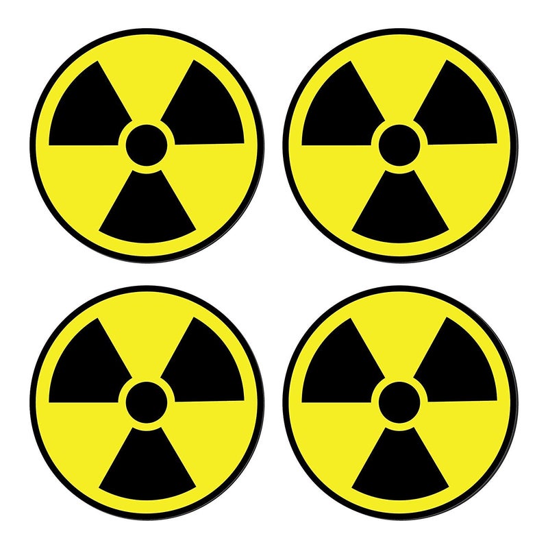Sutter Signs Nuclear Radiation Warning Symbol Stickers - Individually Die-Cut - 3-Inch Diameter (Pack of 4 Decals) - Image 1